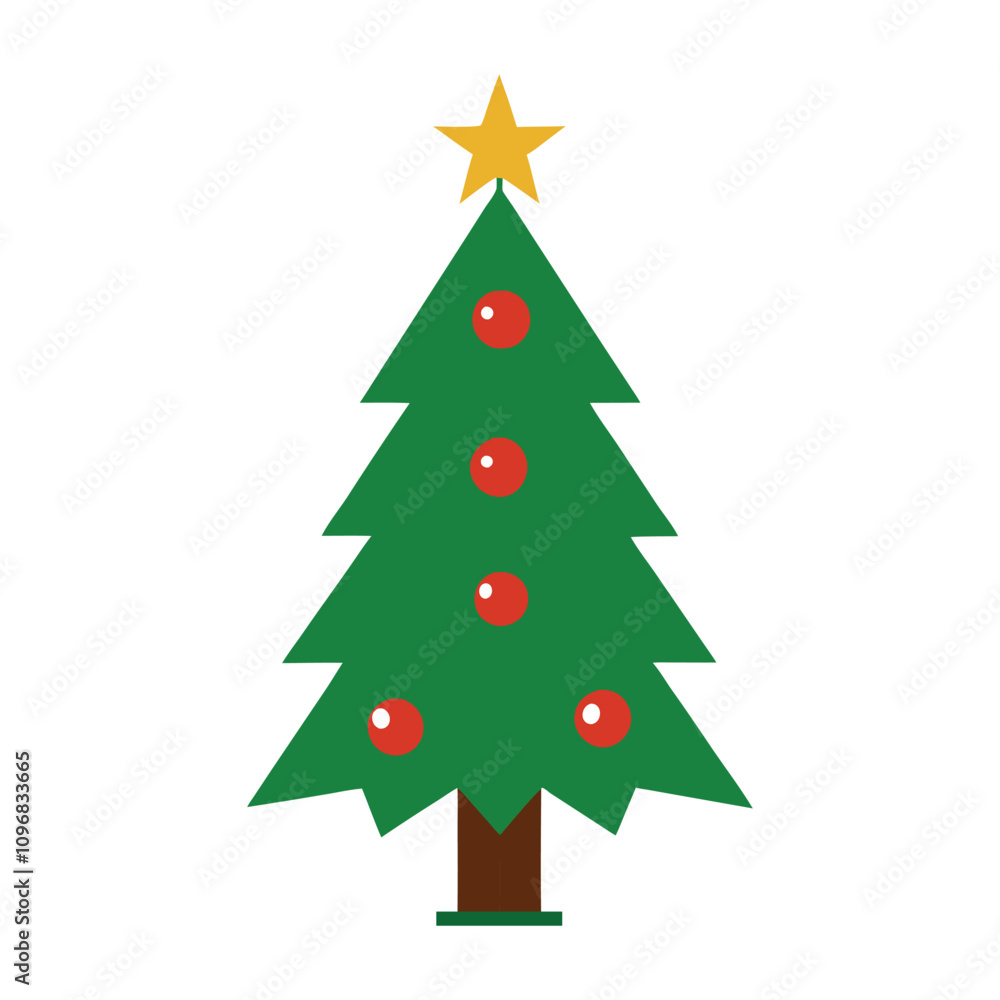 Obraz premium Merry Christmas tree Vector with white background