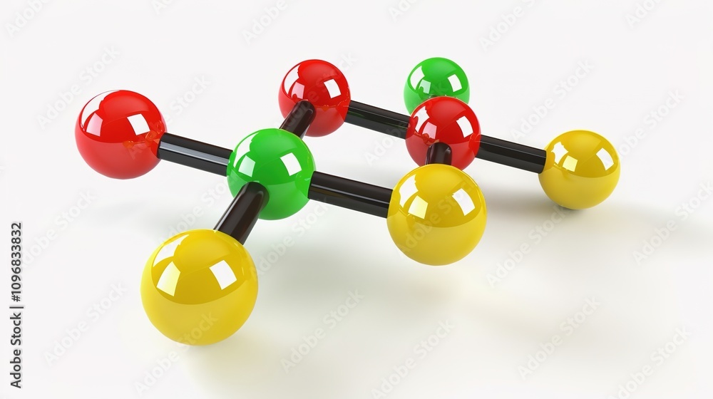Obraz premium Abstract Molecular Structure Model - a futuristic and intricate visualization. The design showcases a scientific and modern concept with captivating details.