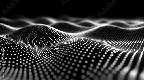 Abstract Digital Waveform: Monochromatic Dots and Lines