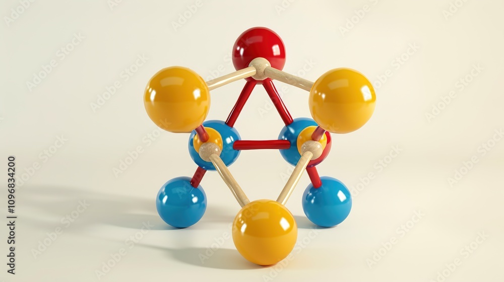 Obraz premium Abstract Molecular Structure Model - a futuristic and intricate visualization. The design showcases a scientific and modern concept with captivating details.