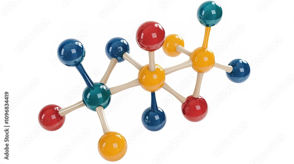 Obraz premium Abstract Molecular Structure Model - a futuristic and intricate visualization. The design showcases a scientific and modern concept with captivating details.