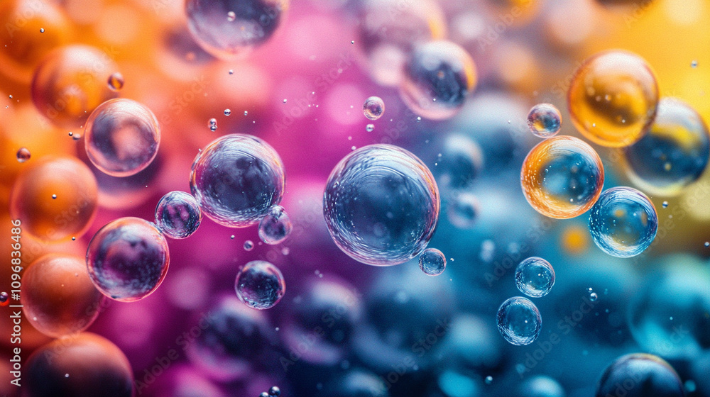Naklejka premium colorful molecular structures representing biomolecules, essential components of living organisms, illustrating the complexity and interdependence of life on Earth