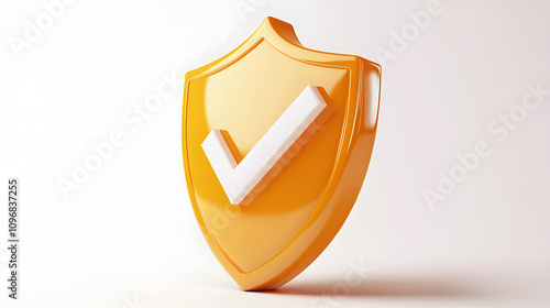 cartoon 3d Icon safety shield check mark perspective . . 3d vector illustration. white background --ar 16:9 --v 6.1