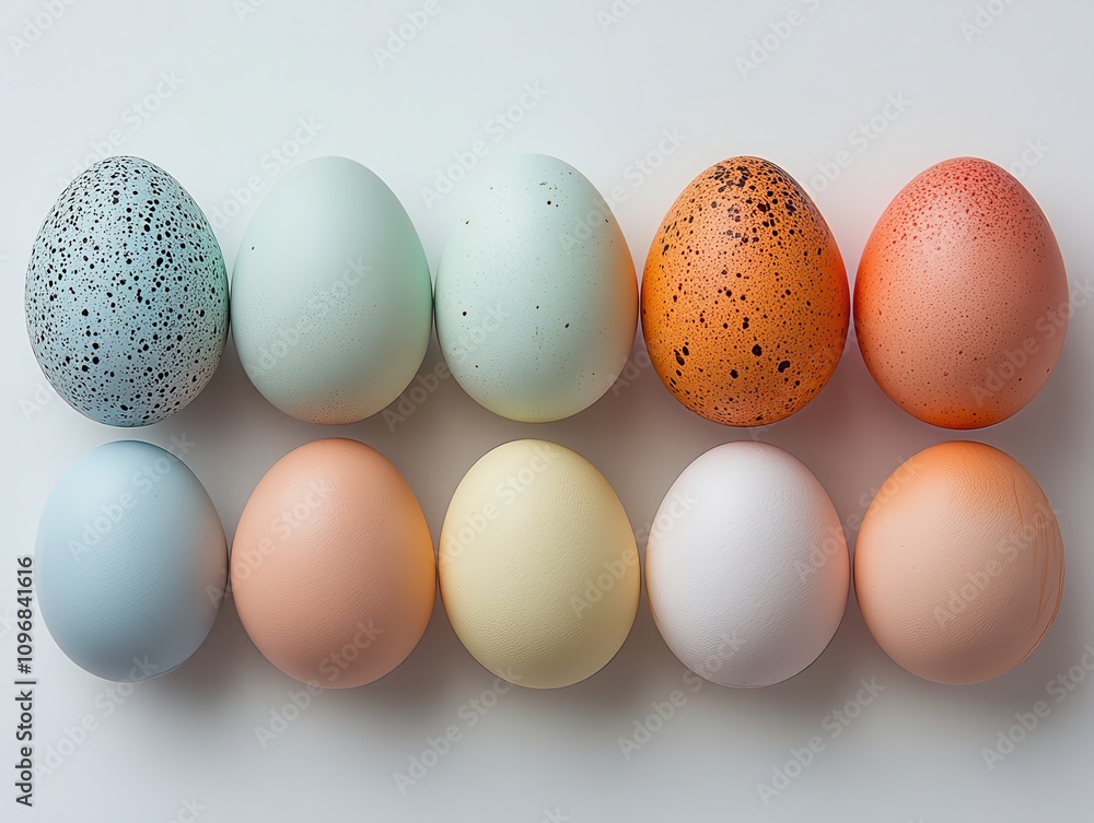 Vibrant Collection of Easter Eggs Displayed on a White Background Showcasing Various Colors and Textures, Perfect for Spring Celebrations and Holidays Vibrant Collection of Easter Eggs Displayed on a White Background Showcasing Various Colors and Textures, Perfect for Spring Celebrations and Holidays