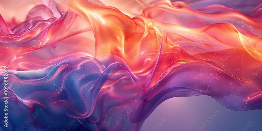 Fototapeta premium Abstract Swirling Liquid with Pink and Orange Colors