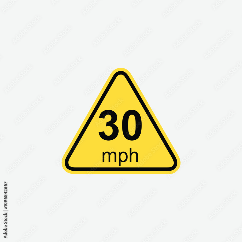 30mph speed limit sign road traffic icon sign flat style design 30mph speed limit sign road traffic icon sign flat style design