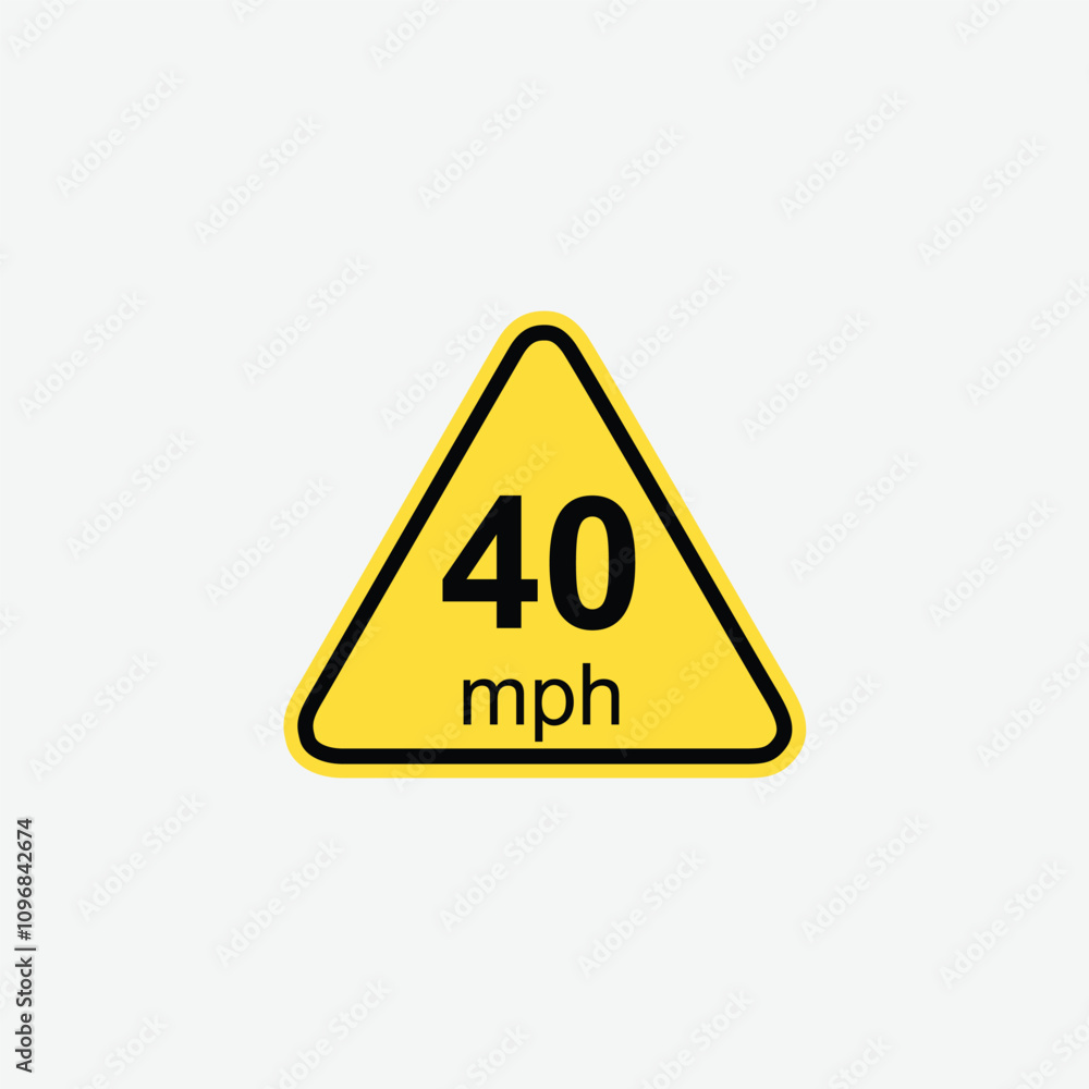 40mph speed limit sign road traffic icon sign flat style design 40mph speed limit sign road traffic icon sign flat style design