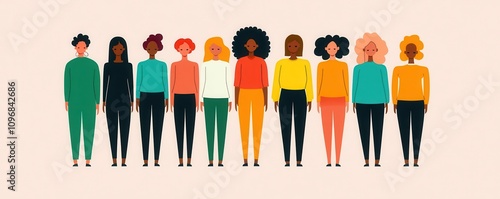 Wallpaper Mural Inclusive global group standing for non-discrimination and humanity, flat design illustration Torontodigital.ca