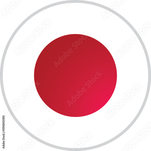 Japan Country Round Flag Vector