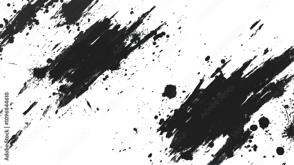 Vector black and white with grunge style, scratch and texture elements for design. abstract black and white brush strokes on a canvas with Black ink texture. Vector black and white with grunge style, scratch and texture elements for design. abstract black and white brush strokes on a canvas with Black ink texture.