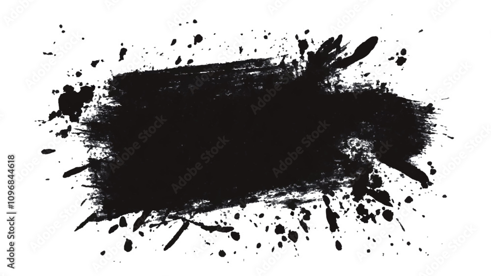 Obraz premium Vector black and white with grunge style, scratch and texture elements for design. abstract black and white brush strokes on a canvas with Black ink texture.