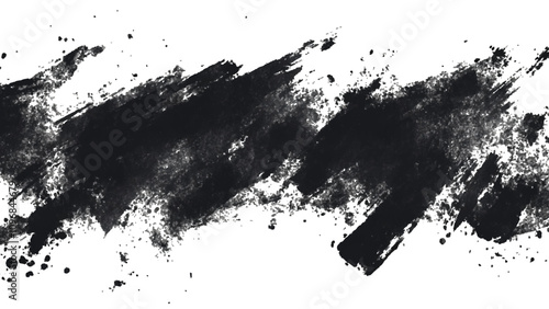 Vector black and white with grunge style, scratch and texture elements for design. abstract black and white brush strokes on a canvas with Black ink texture.
