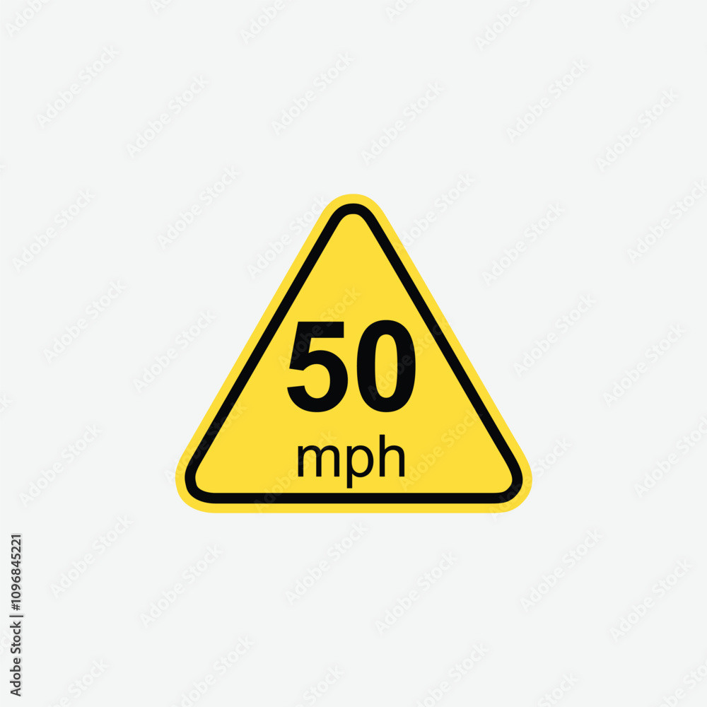 50mph speed limit sign road traffic icon sign flat style design 50mph speed limit sign road traffic icon sign flat style design