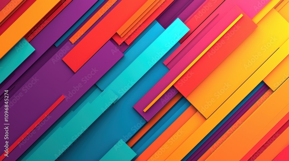A vibrant abstract design featuring colorful, overlapping stripes in shades of purple, orange, blue, and yellow. A vibrant abstract design featuring colorful, overlapping stripes in shades of purple, orange, blue, and yellow.