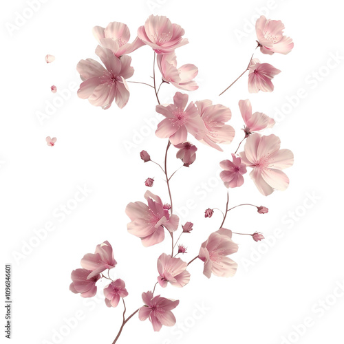 Delicate Pink Cherry Blossom Branch