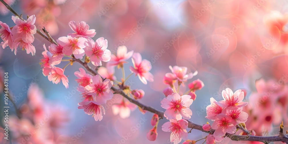 Obraz premium Delicate Pink Cherry Blossoms in Spring