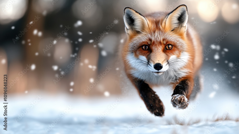 A beautiful capture of a fox leaping gracefully through a snowy forest, highlighting the elegance and agility of this wild animal in its natural habitat. A beautiful capture of a fox leaping gracefully through a snowy forest, highlighting the elegance and agility of this wild animal in its natural habitat.