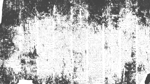 Vector white and black newspaper paper grunge vintage old aged texture. Vintage grunge newspaper collage background. Newspaper with old grunge vintage unreadable paper texture background.	
