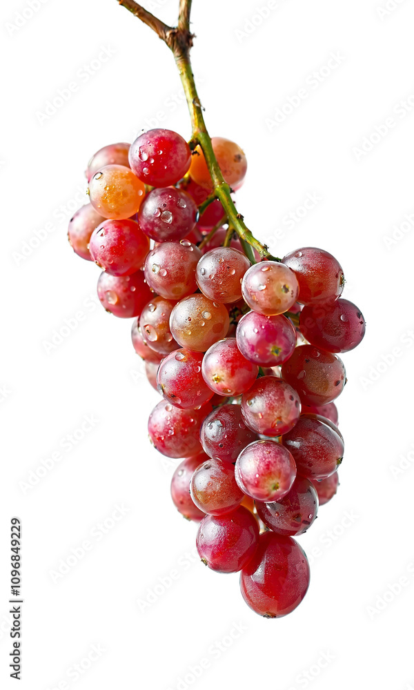Fototapeta premium banch of grape with water droplets on it, transparent png