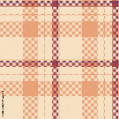 Contour texture vector seamless, herringbone fabric plaid tartan. Symmetry background pattern textile check in light and orange colors.