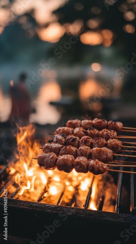 Wallpaper Mural Delicious skewers grilling over an open flame. Torontodigital.ca