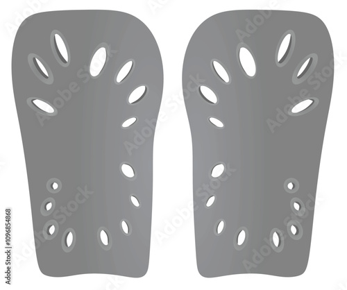 Grey soccer shin pads. vector