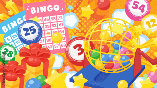 かわいいビンゴゲームの背景イラスト