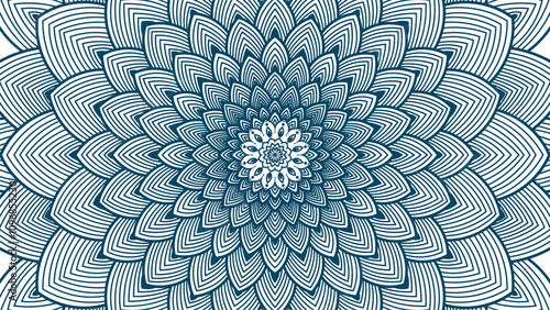 Round mandala on dreamy peach fuzz gradient background. Translucent mesh pattern in the form of a mandala. Mandala with floral patterns.Gradient background with round mandala.Vishal 