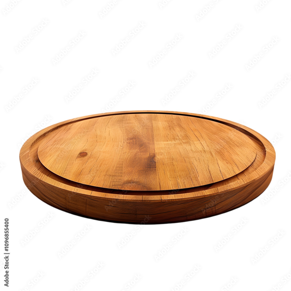 Round wood podium for product display isolated on transparent background Round wood podium for product display isolated on transparent background