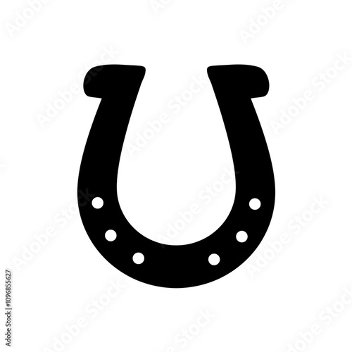 lucky horseshoe - vector icon