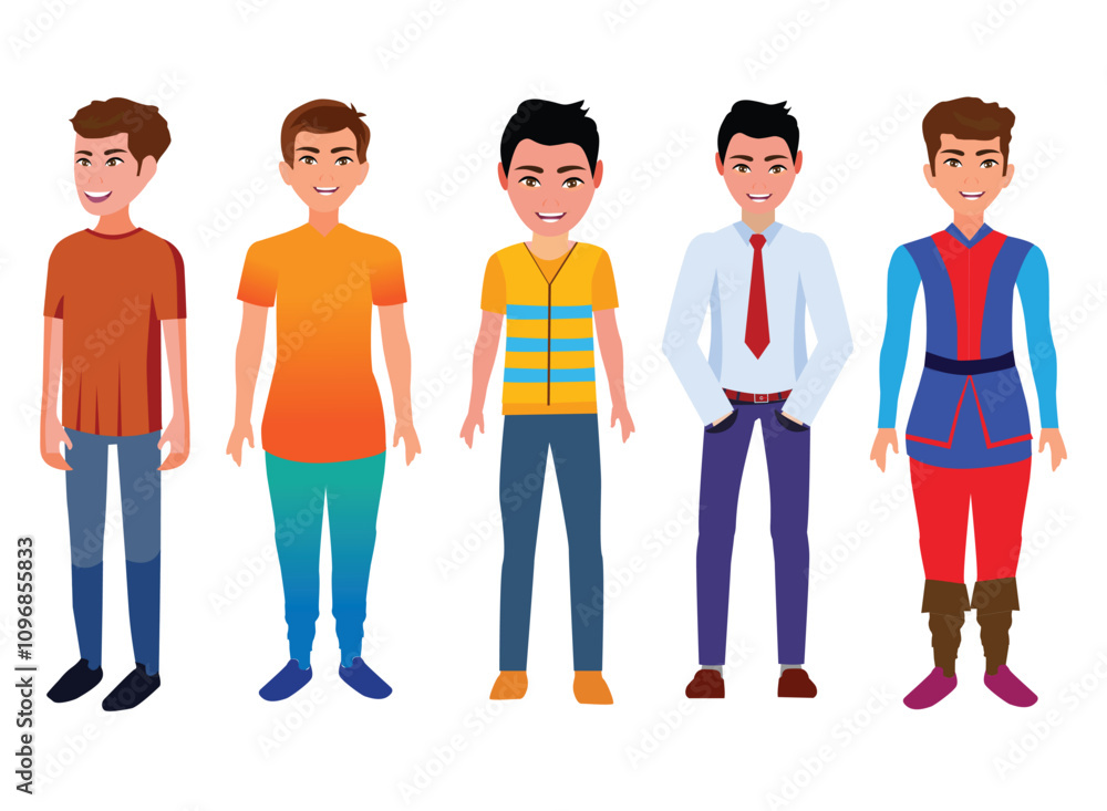Different Poses Cartoon Vector Design Different Poses Cartoon Vector Design
