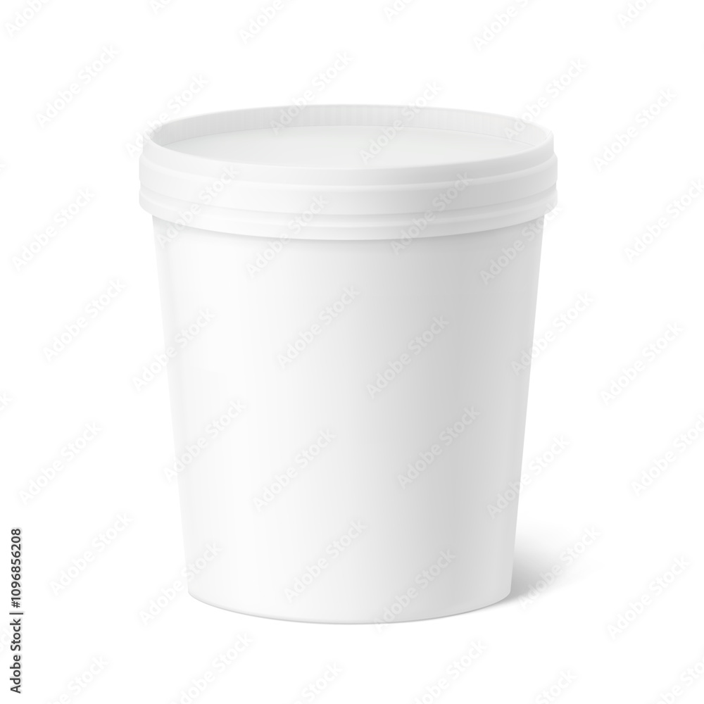 Realistic paper cup with lid mockup. Vector illustration isolated on white background. Can be used for ice cream, sour and foods. Perfect for easy customisation and editing your graphics. EPS10. Realistic paper cup with lid mockup. Vector illustration isolated on white background. Can be used for ice cream, sour and foods. Perfect for easy customisation and editing your graphics. EPS10.