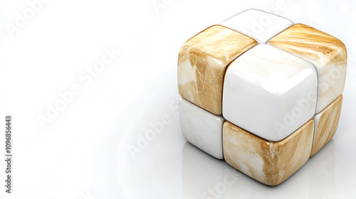 Wallpaper Mural Stylized marble cube on pristine background, modern design, abstract decor, copy space
 Torontodigital.ca