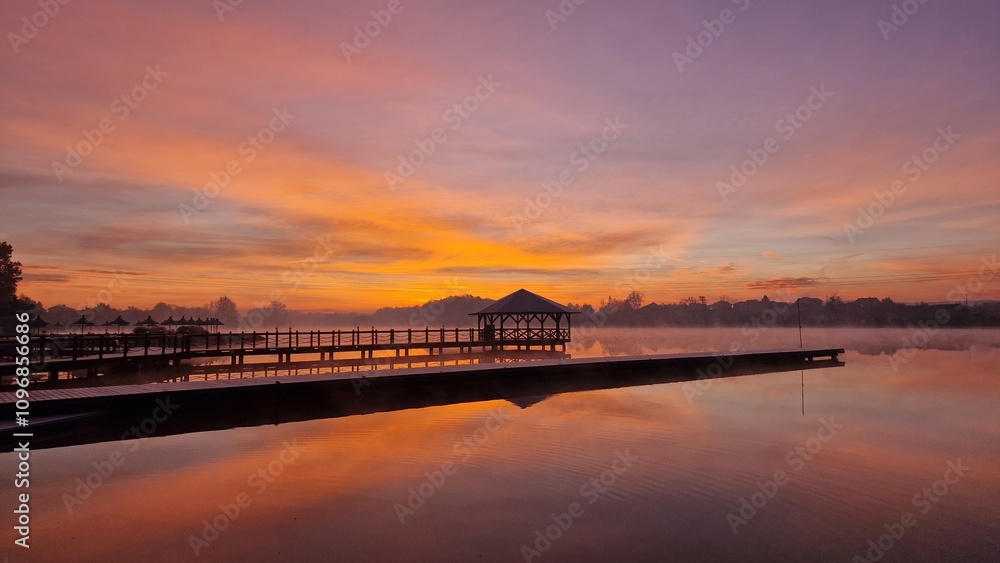 sunrise over the river