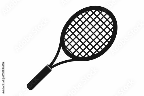 Tennis racket vector icon, Tennis racket silhouette vector, Tennis icon