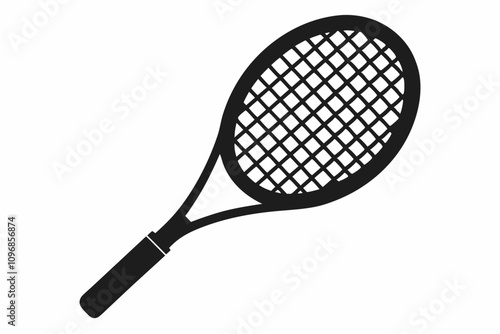 Tennis racket vector icon, Tennis racket silhouette vector, Tennis icon