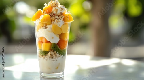Tropical Fruit Parfait with Coconut Yogurt Delight