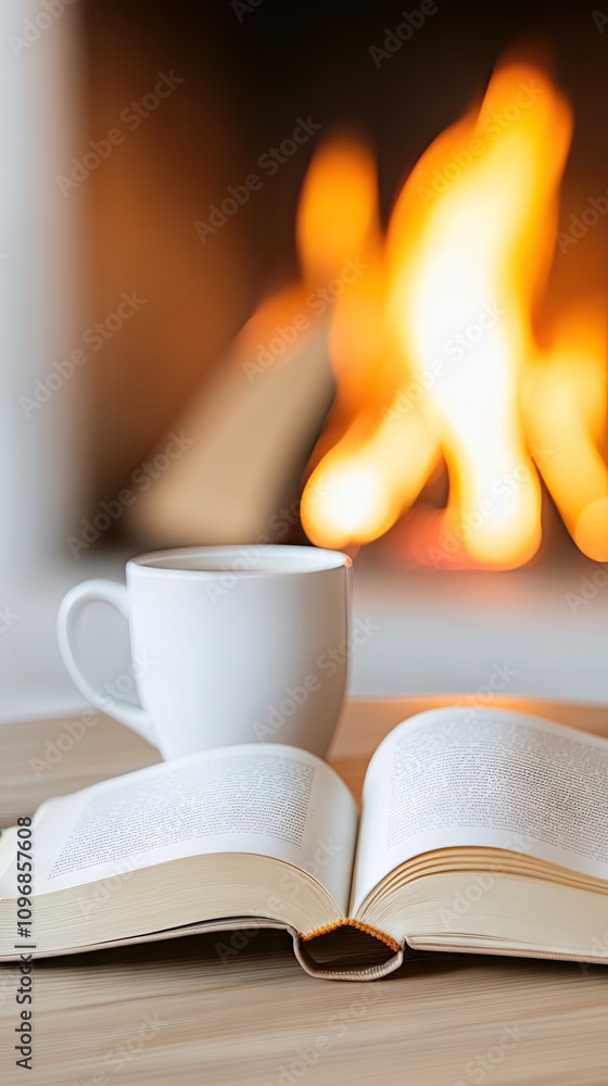 Experience warmth and comfort with a captivating reading nook by the fireplace Experience warmth and comfort with a captivating reading nook by the fireplace