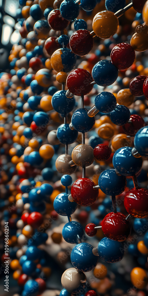 Estrutura molecular em um fundo colorido Estrutura molecular em um fundo colorido
