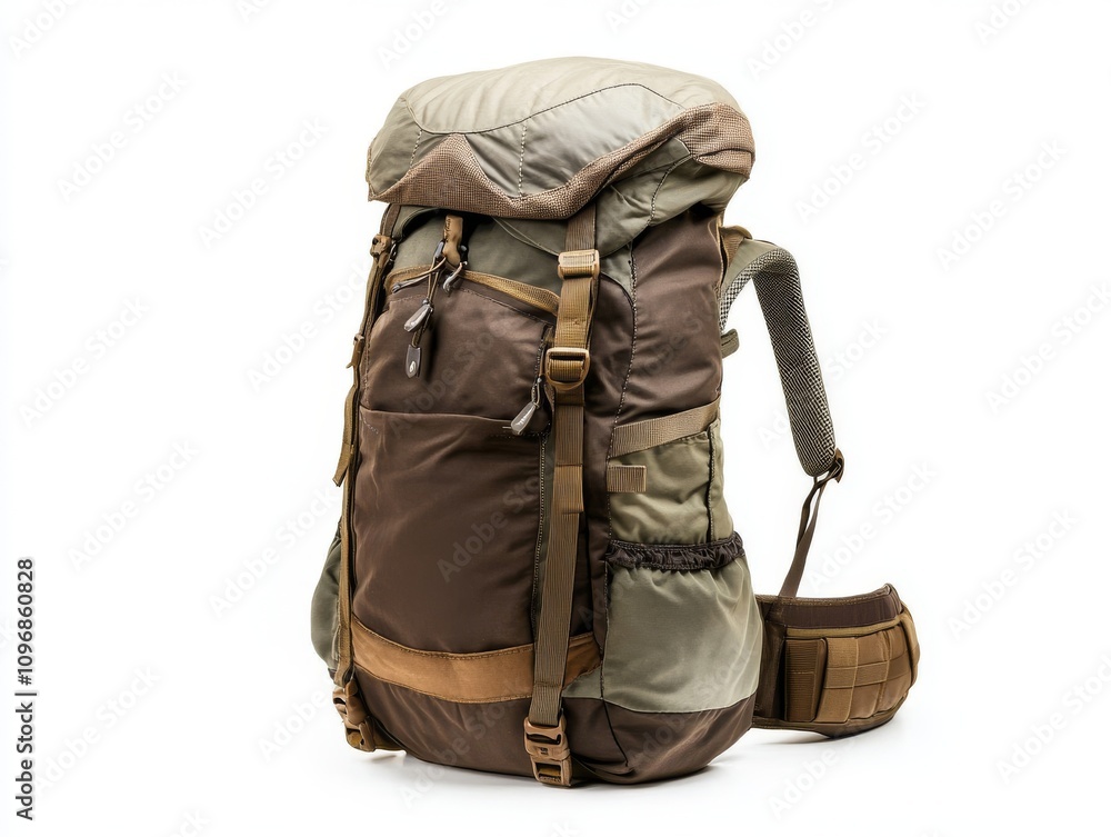 Durable hiking backpack with multiple compartments and straps Durable hiking backpack with multiple compartments and straps