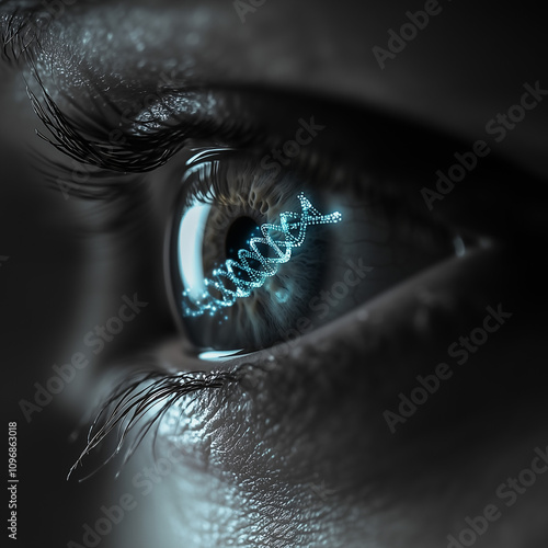 Eye with Digital DNA Visualization
