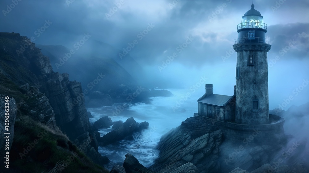 A weathered lighthouse standing on a rocky coastline, with waves crashing below and the soft light of dawn illuminating the scene. 32k, full ultra hd, high resolution A weathered lighthouse standing on a rocky coastline, with waves crashing below and the soft light of dawn illuminating the scene. 32k, full ultra hd, high resolution