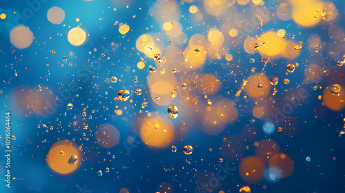 Wallpaper Mural golden water droplets Torontodigital.ca