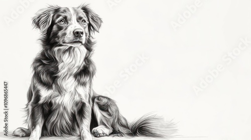 Wallpaper Mural A Detailed Pencil Sketch Of A Sitting Dog Torontodigital.ca