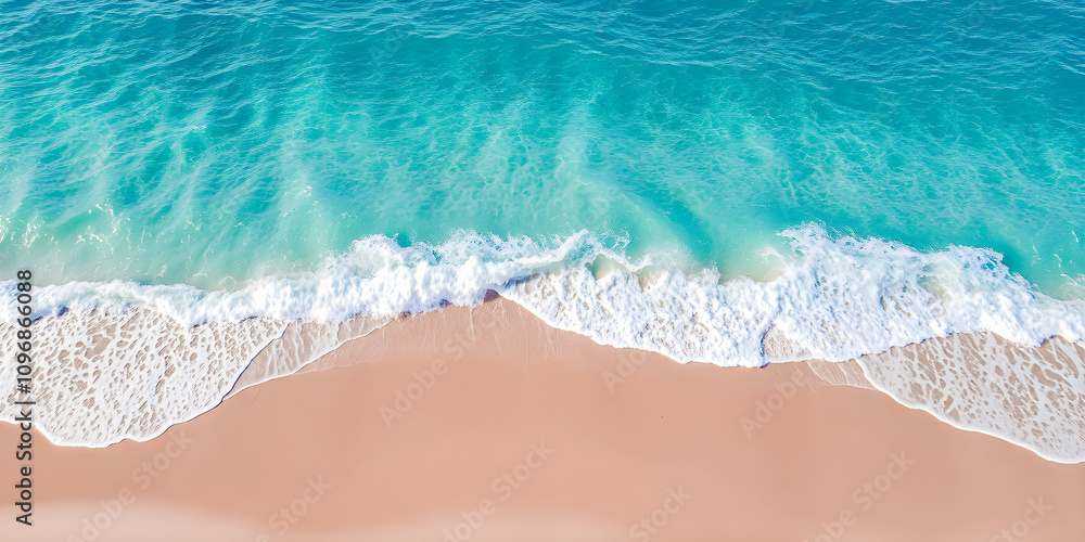 Summer seascape beautiful closeup. Blue sea water in sunny day. Top view from drone. Sea aerial surf, amazing tropical nature background. Mediterranean bright sea bay waves splashing beach sandy coast Summer seascape beautiful closeup. Blue sea water in sunny day. Top view from drone. Sea aerial surf, amazing tropical nature background. Mediterranean bright sea bay waves splashing beach sandy coast