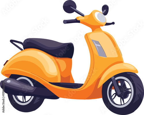 Moped Scooter Vector Illustration with Transparent Background

