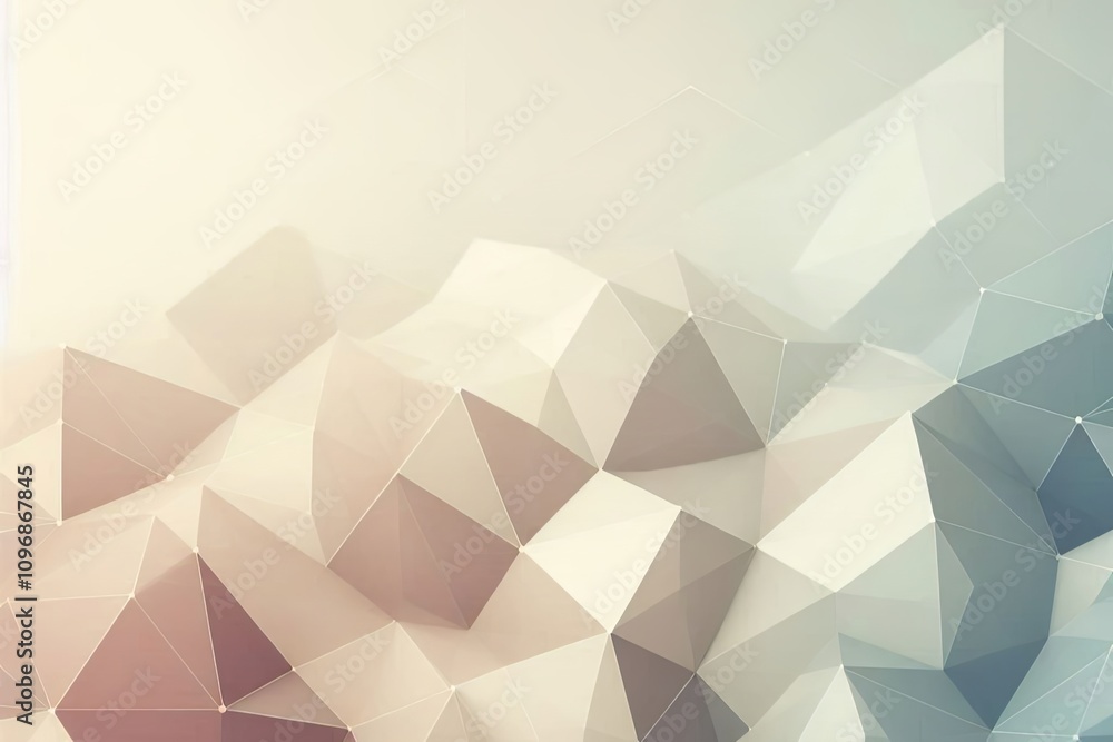 Fototapeta premium Geometric abstract background with pastel-colored cubes and hexagons arranged in a pattern of interconnected shapes