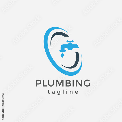 Modern Plumbing Logo, plumbing logo template