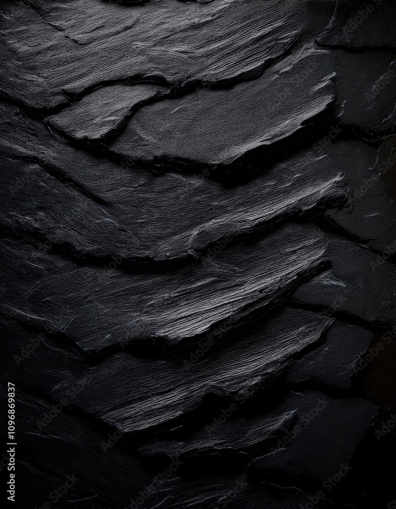 Black stone wall with a black background Black stone wall with a black background