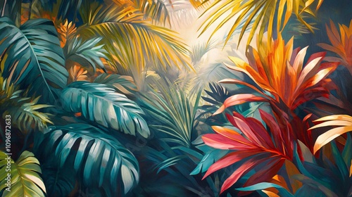 Lush Tropical Paradise A Vibrant Jungle Scene